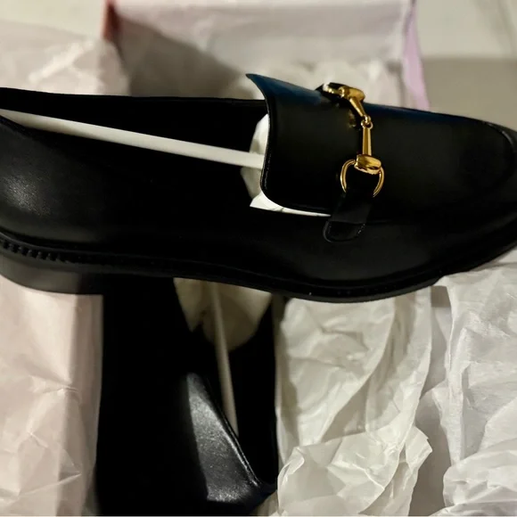 Black Loafers with Gold Detail - Picture 3 of 4